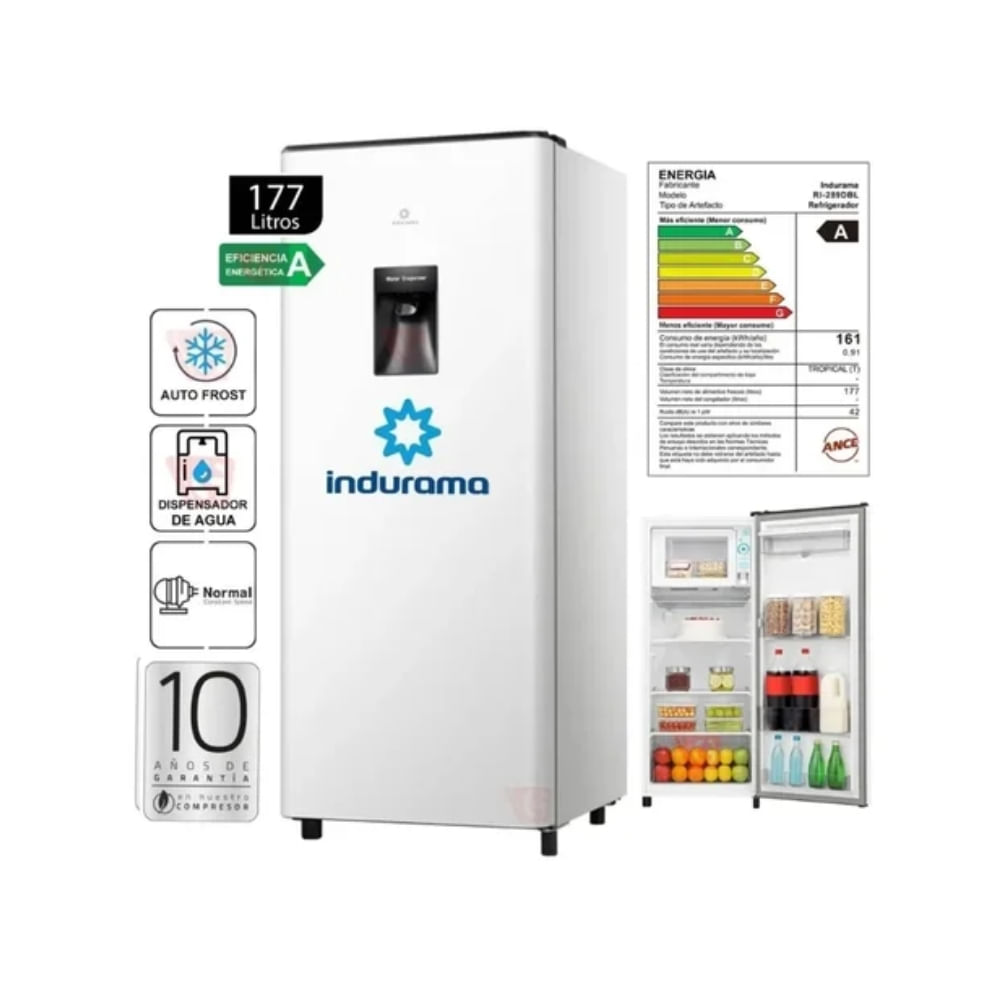 Refrigeradora Indurama 177 L RI-289DBL Blanco