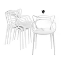 Set 1 Mesa Lissa RB1475 4LYO - 6 Sillas Elektra Blancas