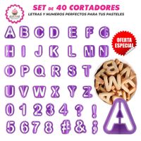 Set de 40 Cortadores de Letras y Numeros para Repostería