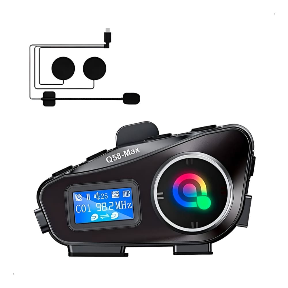 Intercomunicador Auricular Bluetooth 500m Casco De Moto Q58 Max
