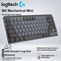 TECLADO LOGITECH MX MECHANICAL MINI RECEPTOR USB BLUETOOTH ILUMINACION LED