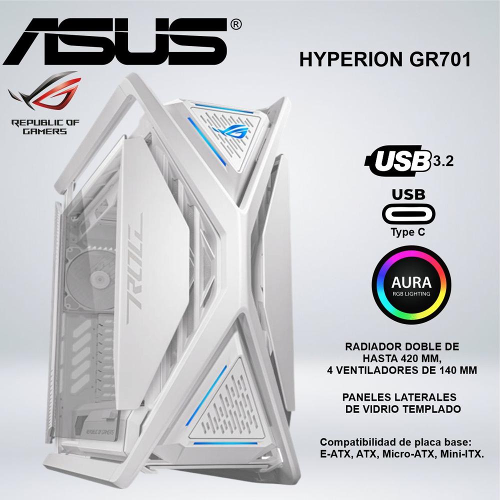 CASE FULL TOWER ASUS ROG HYPERION GR701 ARGB BLANCO