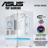 CASE MINI TOWER ASUS PRIME AP202 ARGB PANEL DE VIDRIO CURVO