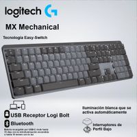 TECLADO LOGITECH MX MECHANICAL RECEPTOR USB BLUETOOTH ILUMINACION LED
