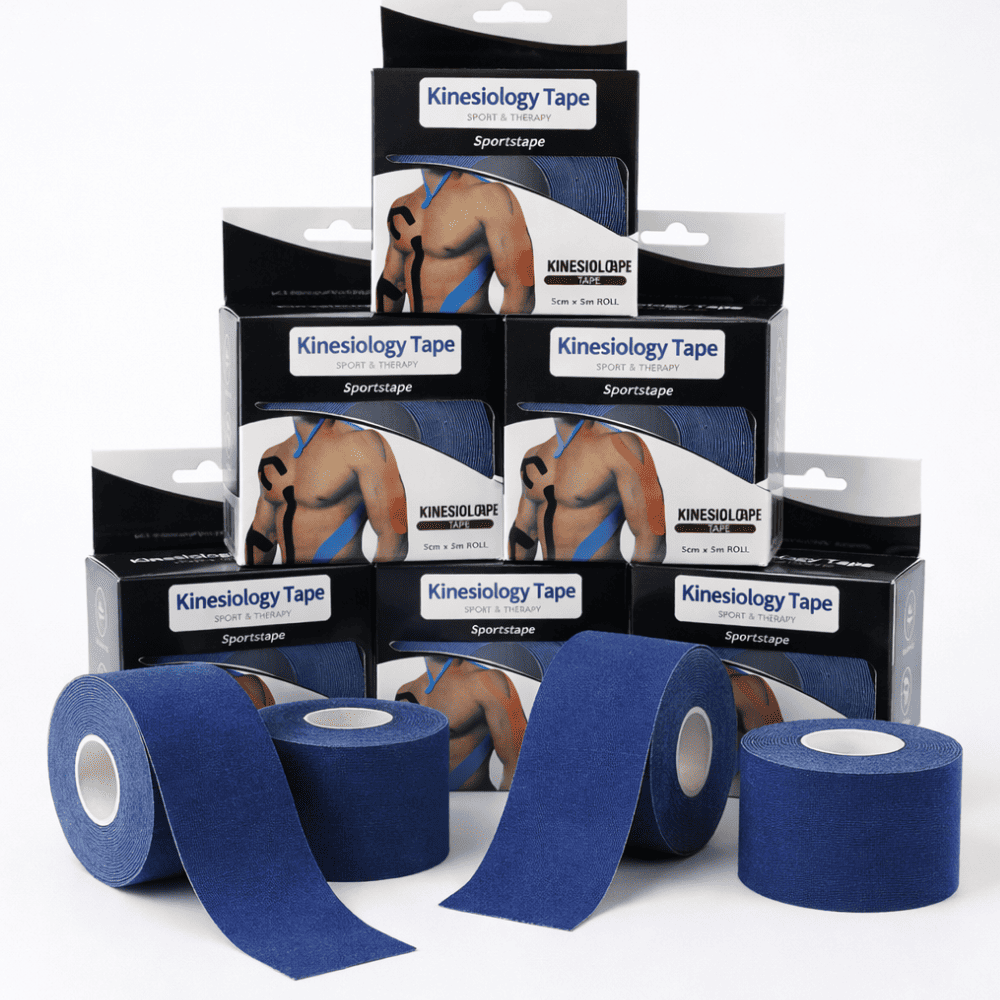 Cinta Kinesiológica Vendaje Neuromuscular 5cm x 5m - AZUL OSCURO