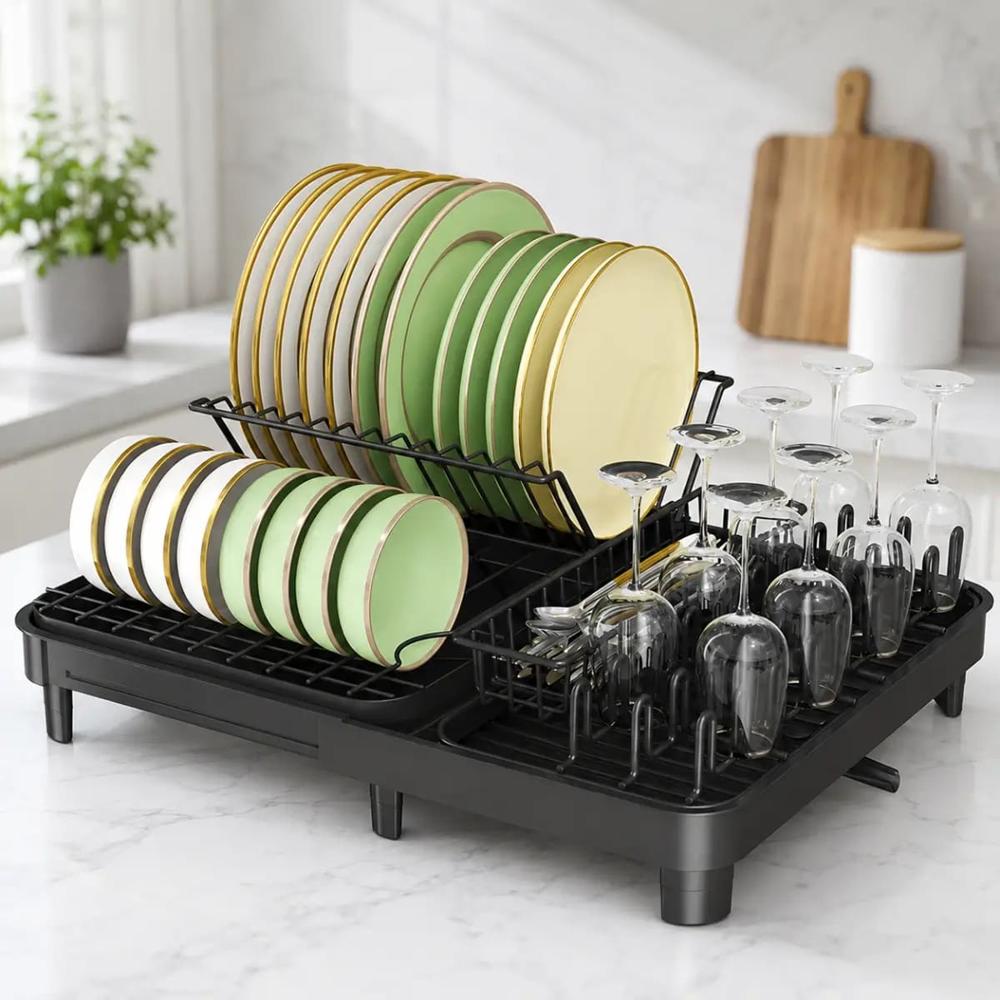 Escurridor de Platos Extensible 1 Nivel Negro Smart  5810001