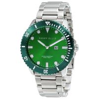 Reloj Perry Ellis Deep Diver 46 02007-02 Fecha Acero Inoxidable Dial Verde