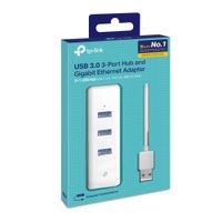 ADAPTADOR TPLINK UE330 USB CON HUB DE 3 PUERTOS USB 3.0 Y ADAPTADOR ETHERNET GIGABIT -- 0101502039