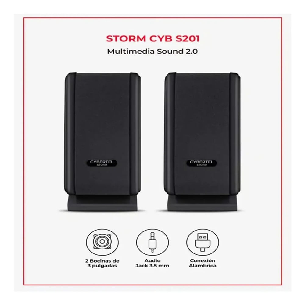 Parlante Cybertel 2.0 Storm Cyb S201 Usb 2.5 Rms  6w.