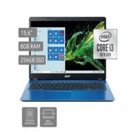 Laptop Acer A315 56 15.6 Intel Core i3 256GB SSD 8GB RAM