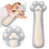 Tierno Cojín Almohada Decorativa Color Gris En Forma De Huella De Gato Suave