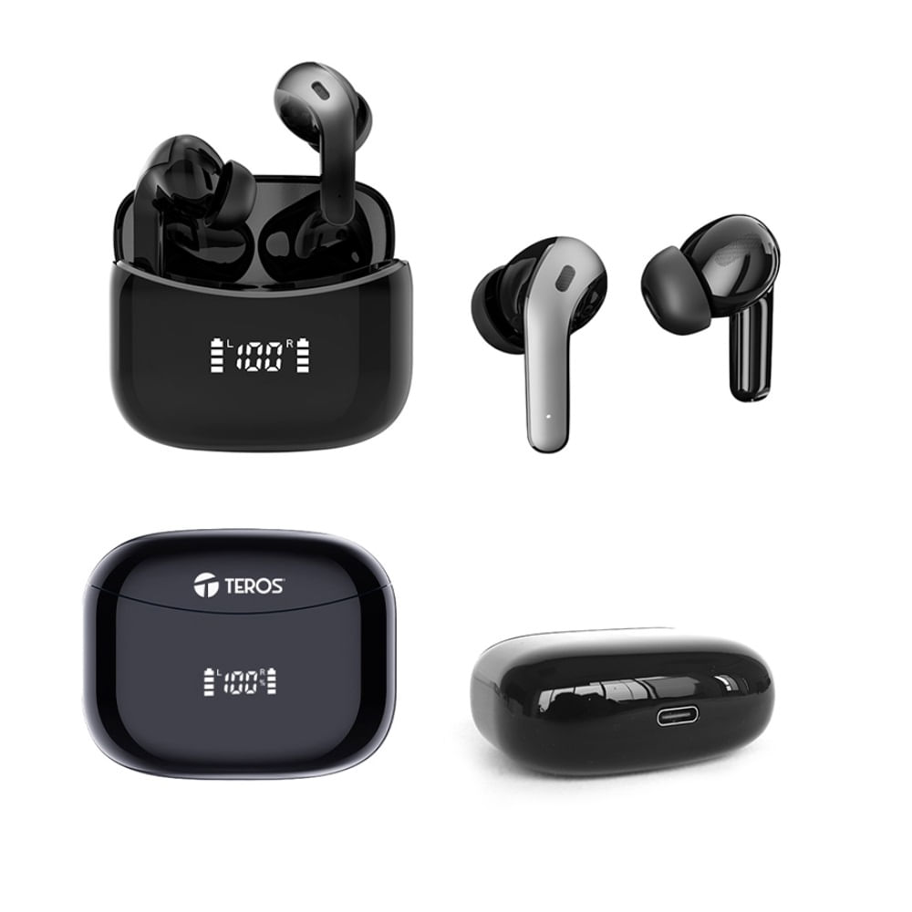 Audífonos Inalámbricos Teros Te8074N Te-8074N Negro
