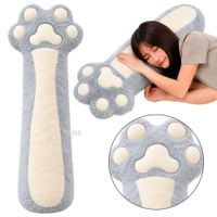 Tierno Cojín Almohada Decorativa En Forma De Huella De Gato Suave Color Gris