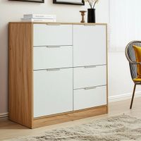Cómoda Moderna James Duna y Blanco 2 Puertas 4 Cajones RyR MUEBLES