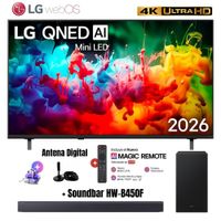 Televisor Smart TV 75'' LG QNED MiniLED UHD 4K WebOS 75QNED65BSA 2026 - Ant - Soundbar HW-B450F