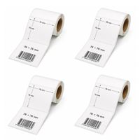 4 rollos de 100 etiquetas adhesivas térmico directo 76x76mm premium soporta alcohol blanco TD