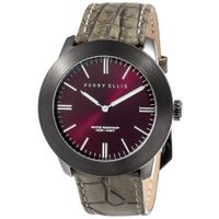 Reloj Perry Ellis Slim Line 46 03011-01 Correa de Cuero Beige Dial Vino