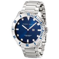 Reloj Perry Ellis Deep Diver 46 02002-02 Fecha Acero Inoxidable Dial Azul
