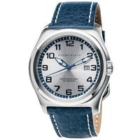 Reloj Perry Ellis Memphis 04001-01 Fecha Correa de Cuero Azul Dial Plateado
