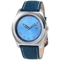 Reloj Perry Ellis Memphis 04009-01 Fecha Correa de cuero Azul Dial Celeste