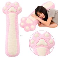 Tierno Cojín Almohada Decorativa En Forma De Huella De Gato Suave Color Rosa