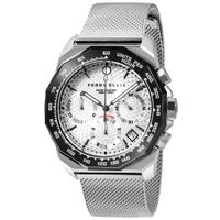 Reloj Perry Ellis Decagon GT 09006-04 Fecha Cronómetro Acero Inoxidable Dial Plateado