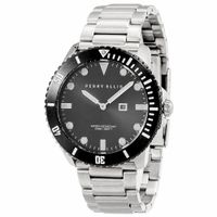 Reloj Perry Ellis Deep Diver 42 06004-02 Fecha Acero Inoxidable Dial Negro