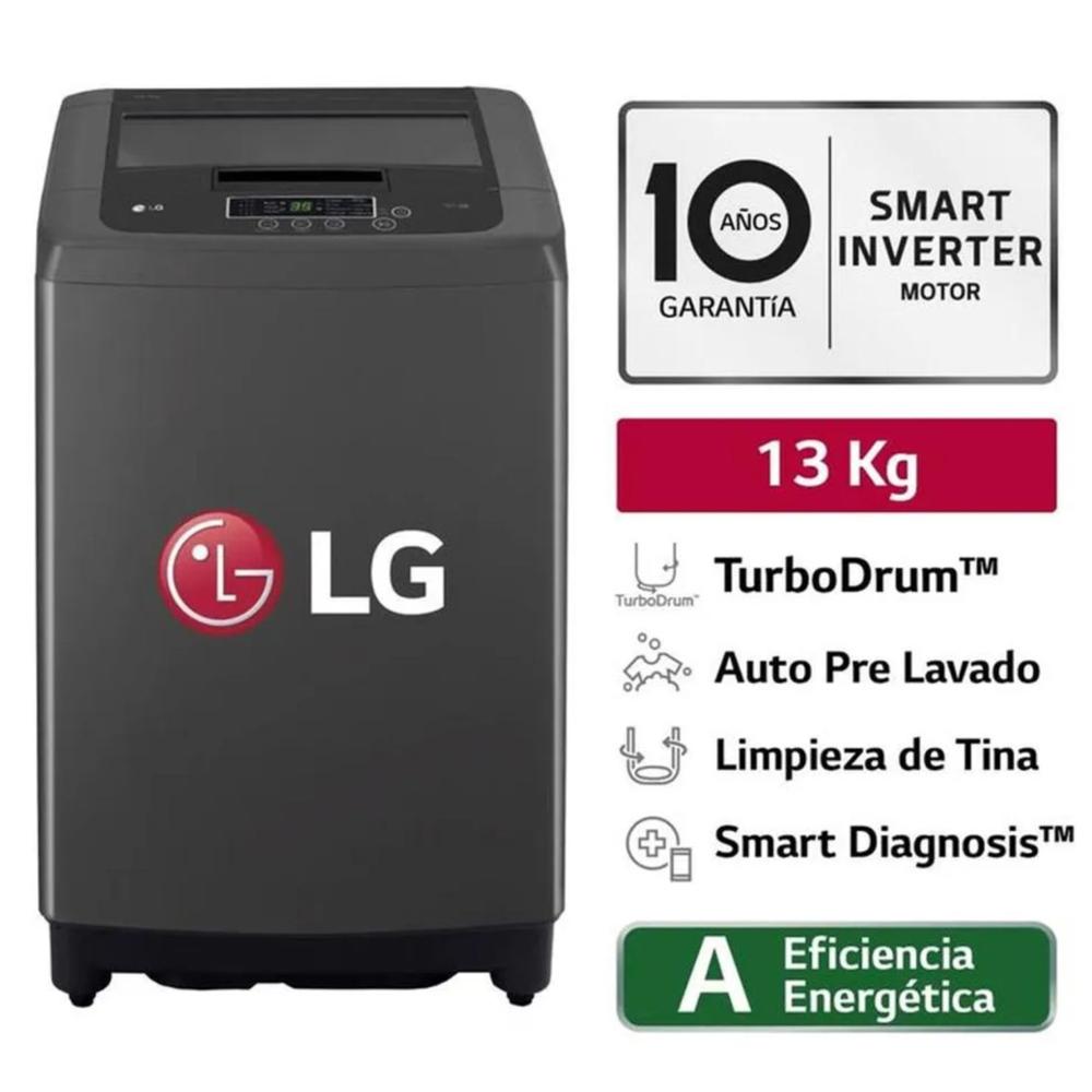 Lavadora LG WT13BVTB 13 Kg Carga Superior Negro Claro