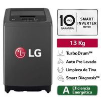 Lavadora Carga Superior LG WT13BVTB 13 Kg Tapa de Vidrio