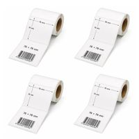 4 rollos de 100 etiquetas adhesivas térmico directo 76x76mm premium soporta alcohol blanco TD