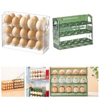 Porta Huevos 3 Niveles Organizador de 30 Huevos Blanco