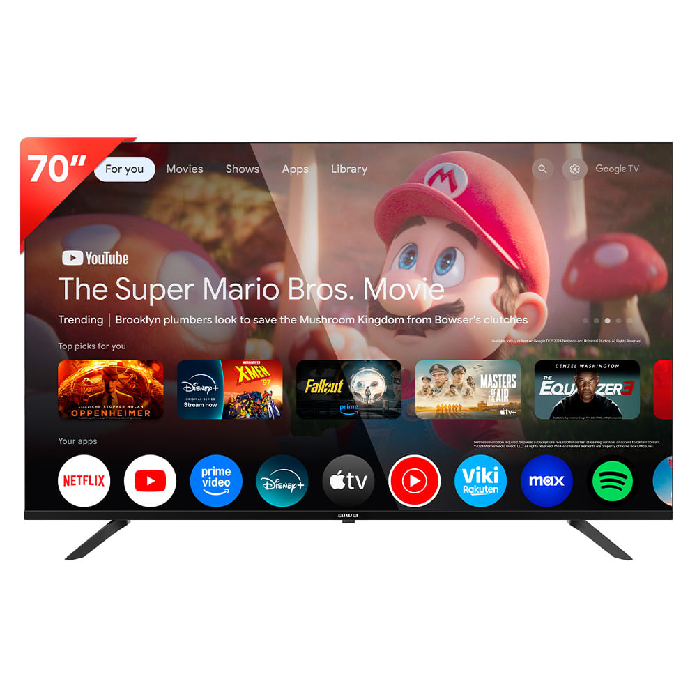 Smart TV AIWA 70 4K QLED Google TV AW-70B4QFG