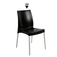 Pack De 4 Sillas Ada Negro - Ziyaz