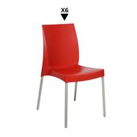 Pack De 6 Sillas Ada Rojo - Ziyaz