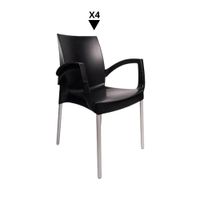 Pack De 4 Silla Ada Cb Negro - Ziyaz