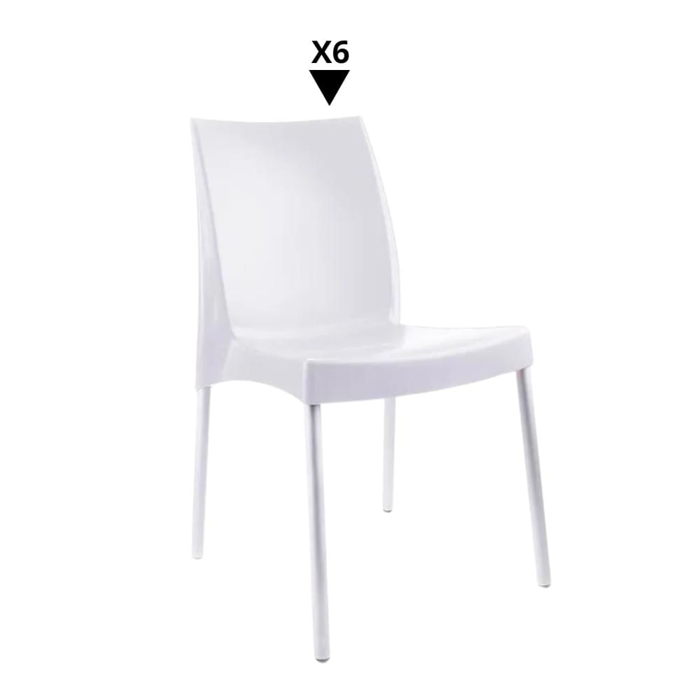 Pack De 6 Sillas Ada Blanco  - Ziyaz