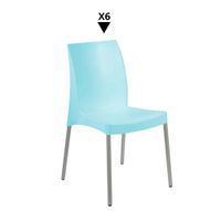Pack De 6 Sillas Ada Turquesa - Ziyaz