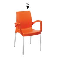 Pack De 4 Silla Ada Cb Naranja - Ziyaz
