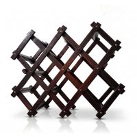 Vinera Montevideo de Madera de Pino Plegable para 10 Botellas Color Marrón Organizador de Vinos