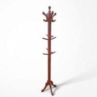 Perchero de Pie de Madera Color Cedro 1.75 m Organizador para Ropa Abrigos Sombreros y Accesorios