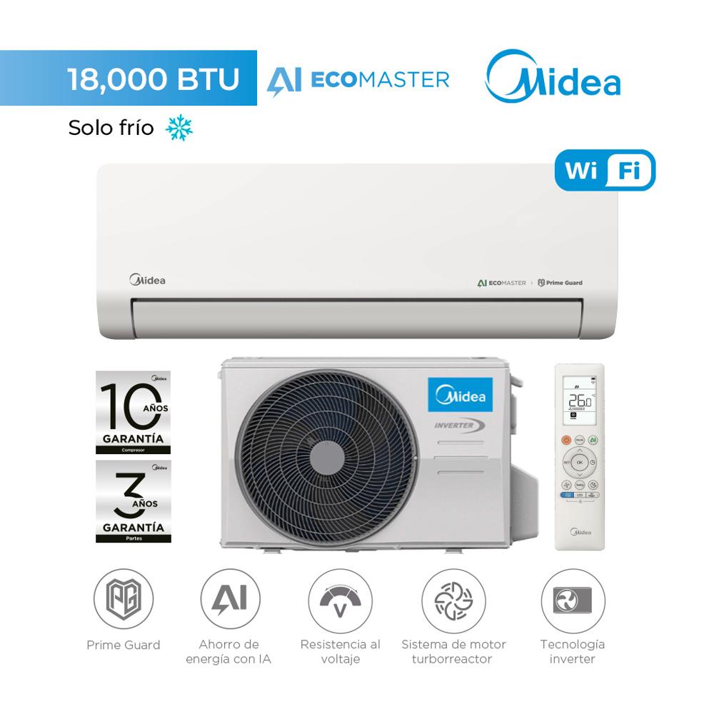 Aire Acondicionado Midea AI EcoMaster Pro 18,000 BTU Inverter WIFI - Frío Solo