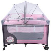 Cuna Corral Ebaby Con Cambiador Happy Dream Rosado