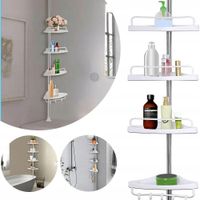 Esquinero de Ducha Estante 4 Niveles Organizador de Baño Color Blanco.