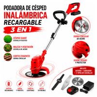 Cortador de Cesped con Doble Batería 48V Color Rojo