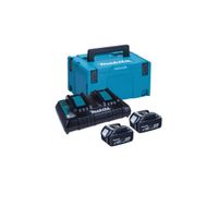 Set de 2 Baterías 18V LXT 5.0 Ah + Cargador Doble + MakPac Makita