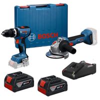 Amoladora GWS 18V-8 +Taladro Percutor GSB 18V-65 Bosch +kit de bateria