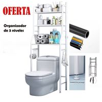 Estante de Bano 3 Niveles Organizador Blanco
