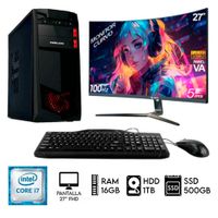 Computadora Pc Intel Core i7  3.2ghz Ram 16GB Disco HDD 1TB  SSD500GB Monitor 27FHD