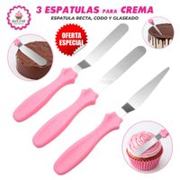 Set de 3 Espátulas de Acero Inoxidable para Cremas para Repostería