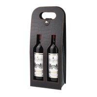 Bolsa De Regalo Para Vino De Cuero - Color Negro Para 2 Botellas